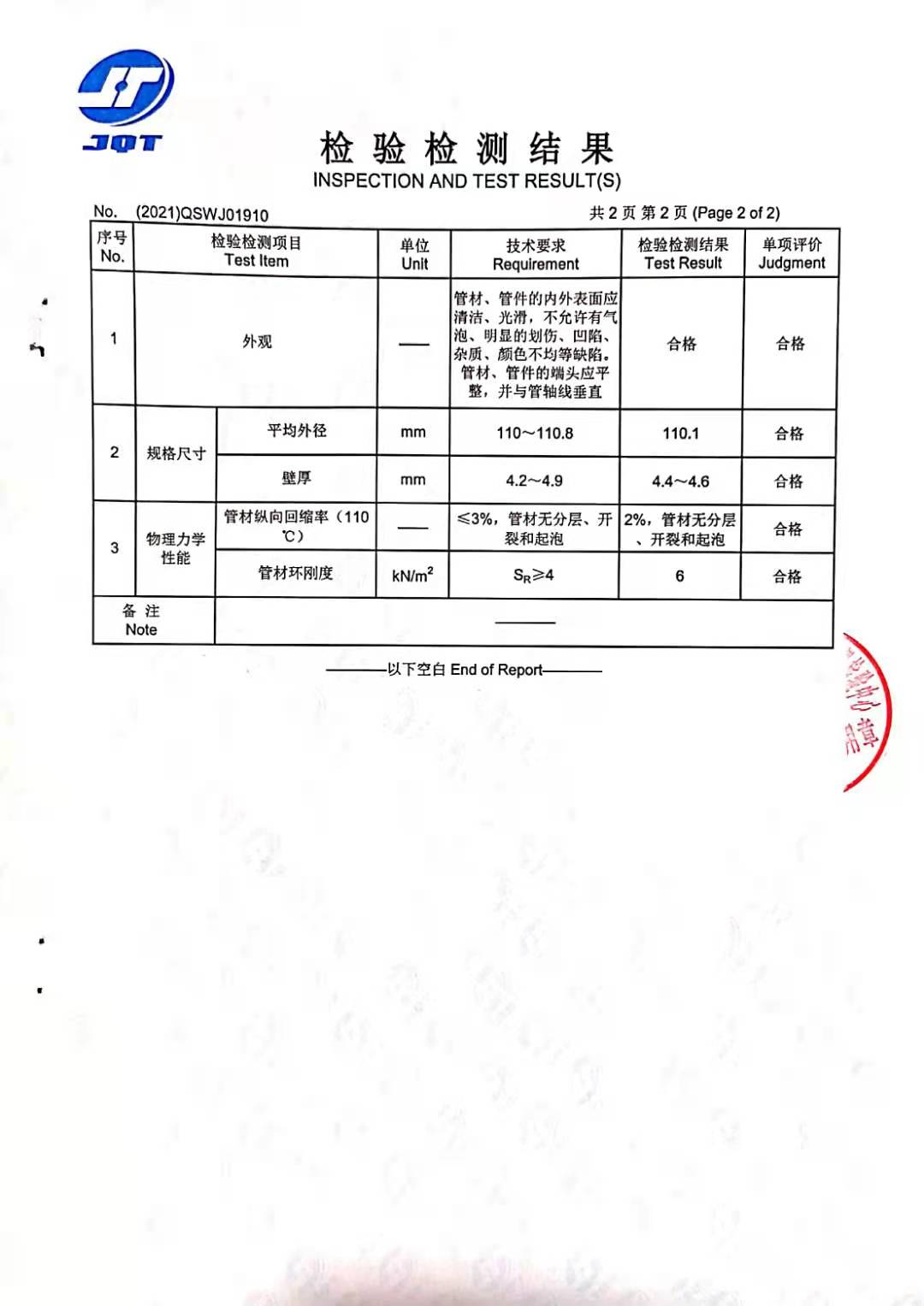管材檢驗(yàn)檢測報(bào)告